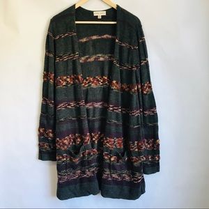 Knox Rose Marbled Stripe Duster Cardigan